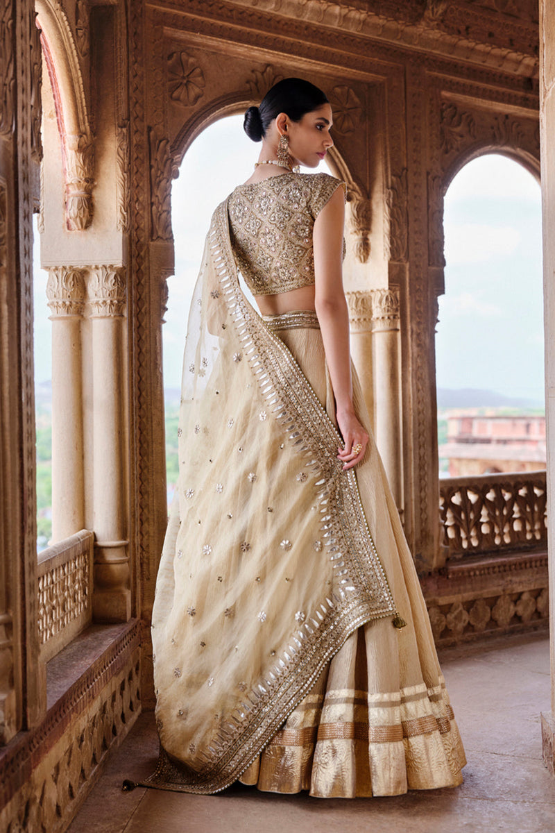 Nehmat Embroidered Lehenga Set - Gold