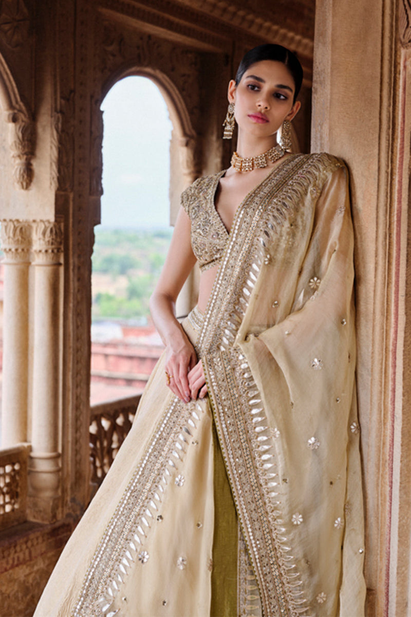 Nehmat Embroidered Lehenga Set - Gold