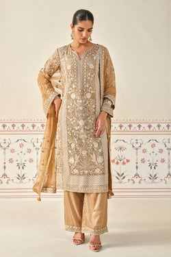 Kshamya Embroidered Suit Set - Bronze