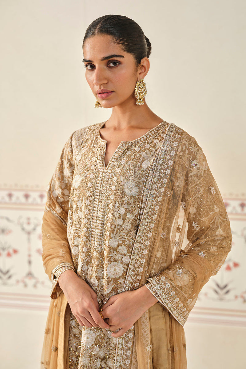 Kshamya Embroidered Suit Set - Bronze