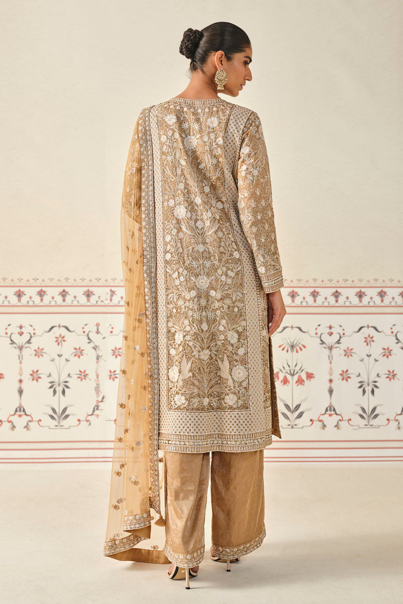 Kshamya Embroidered Suit Set - Bronze