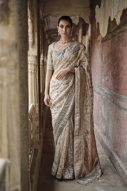 Ishama Handwoven Benarasi Silk Saree - Gold