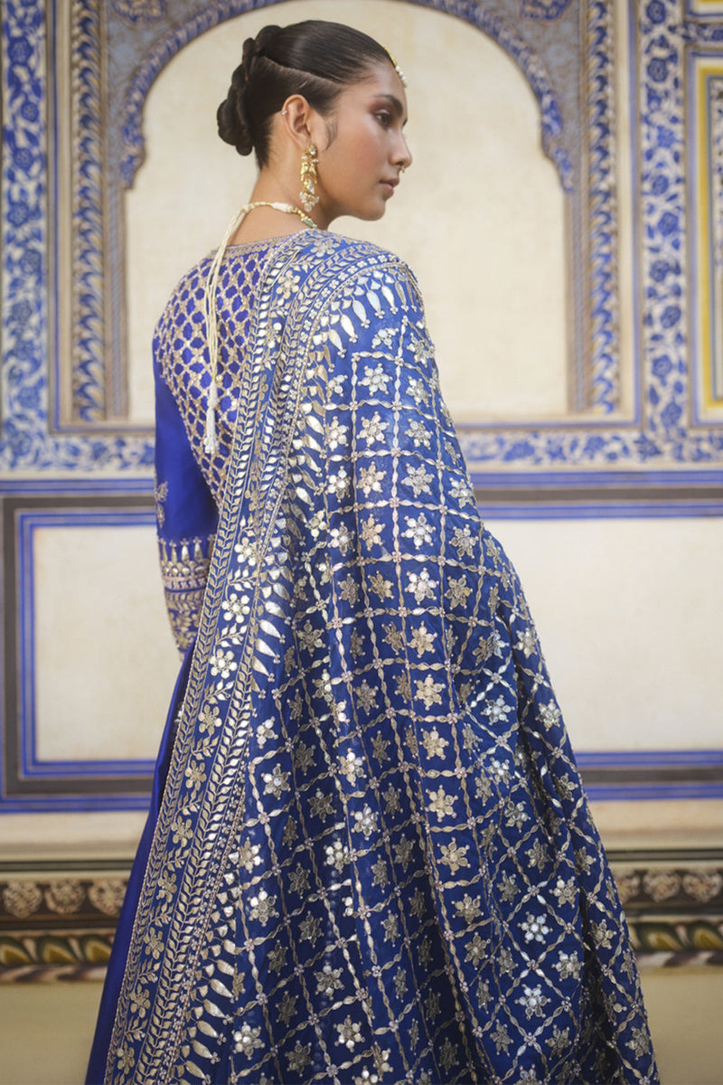 Ambar Gota Patti Silk Lehenga Set Blue