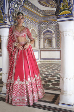 Tarangini Gota Patti Silk Lehenga – Red