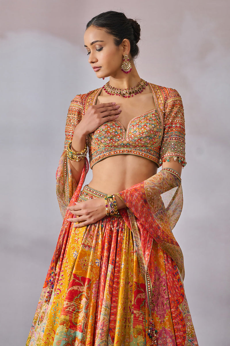 Blouse Scarf Lehenga