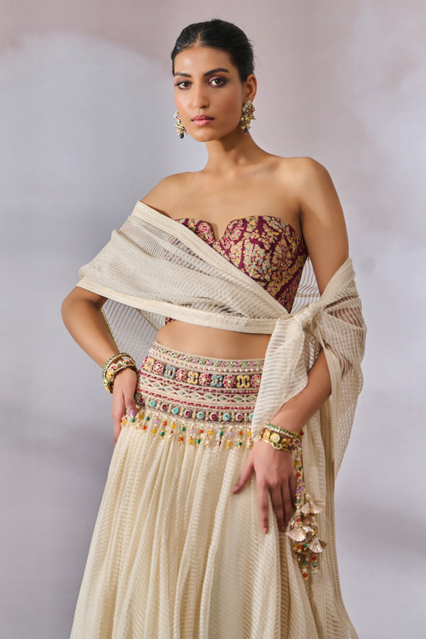 Bustier Scarf Lehenga