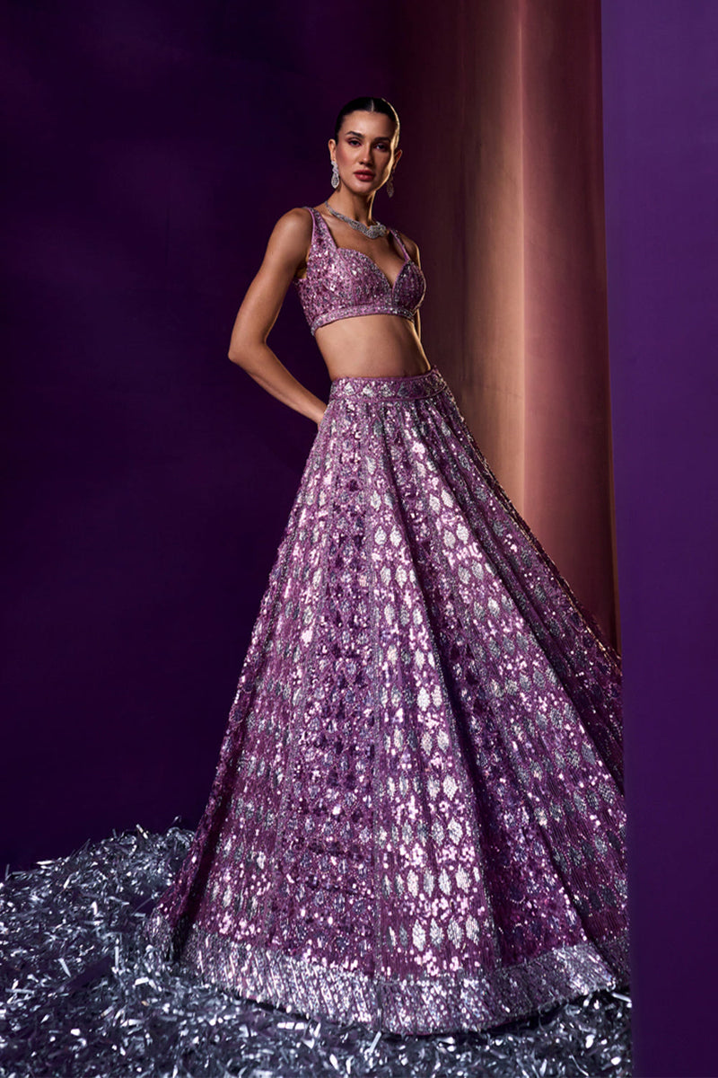 Periwinkle Organza Lehenga Set