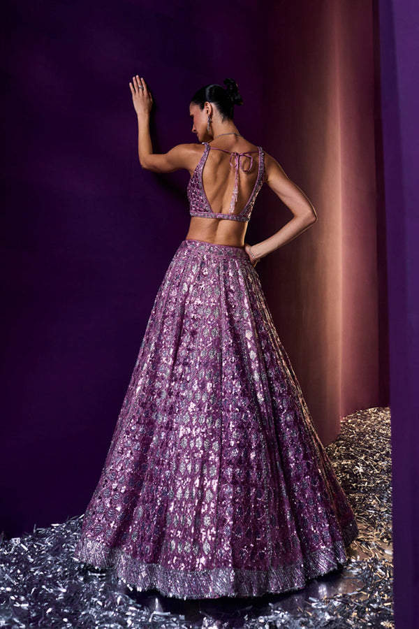 Periwinkle Organza Lehenga Set