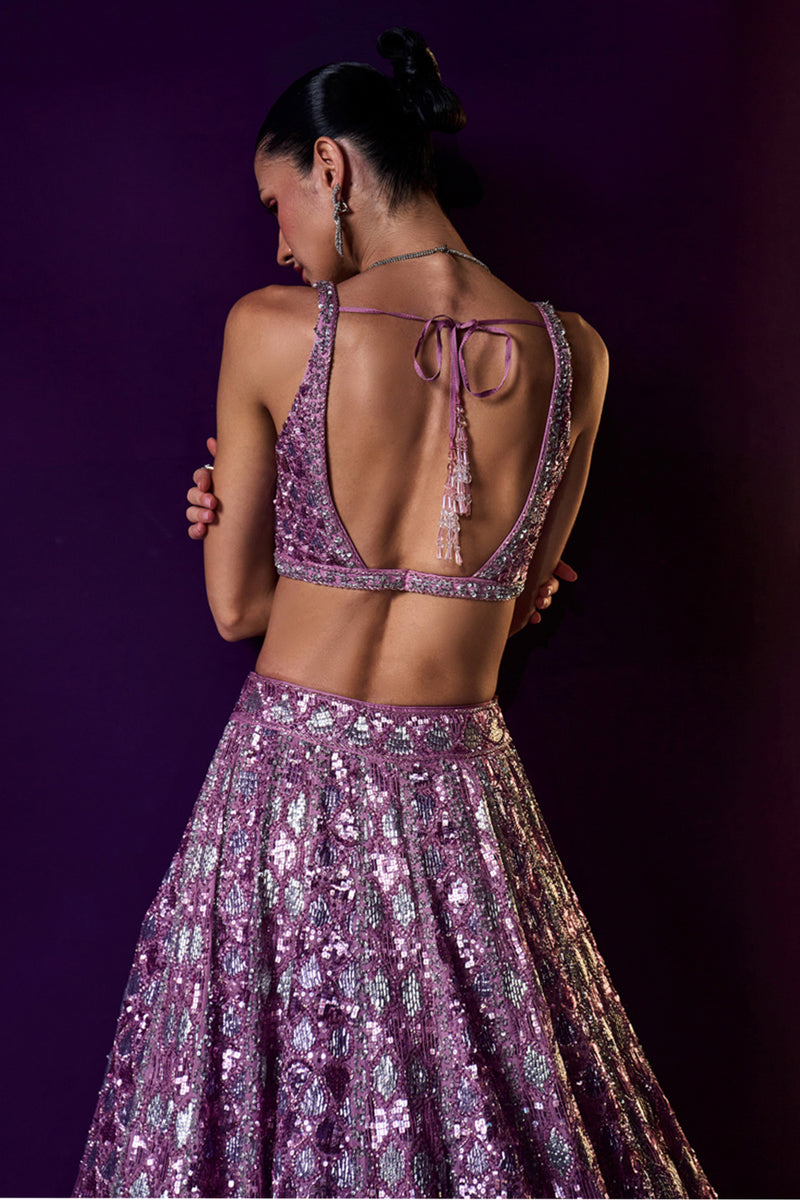 Periwinkle Organza Lehenga Set