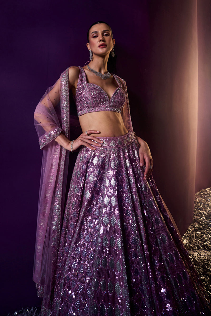 Periwinkle Organza Lehenga Set