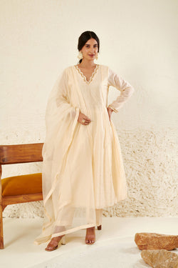 Ivory Embroidered Kurta Set