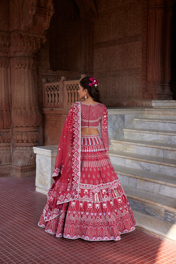 "Gajri" Hand Embroidered Lehenga Set