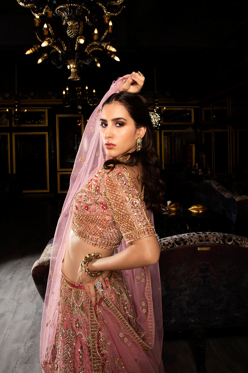 "Giselle" Pink Zardosi And Sequin Lehenga Set