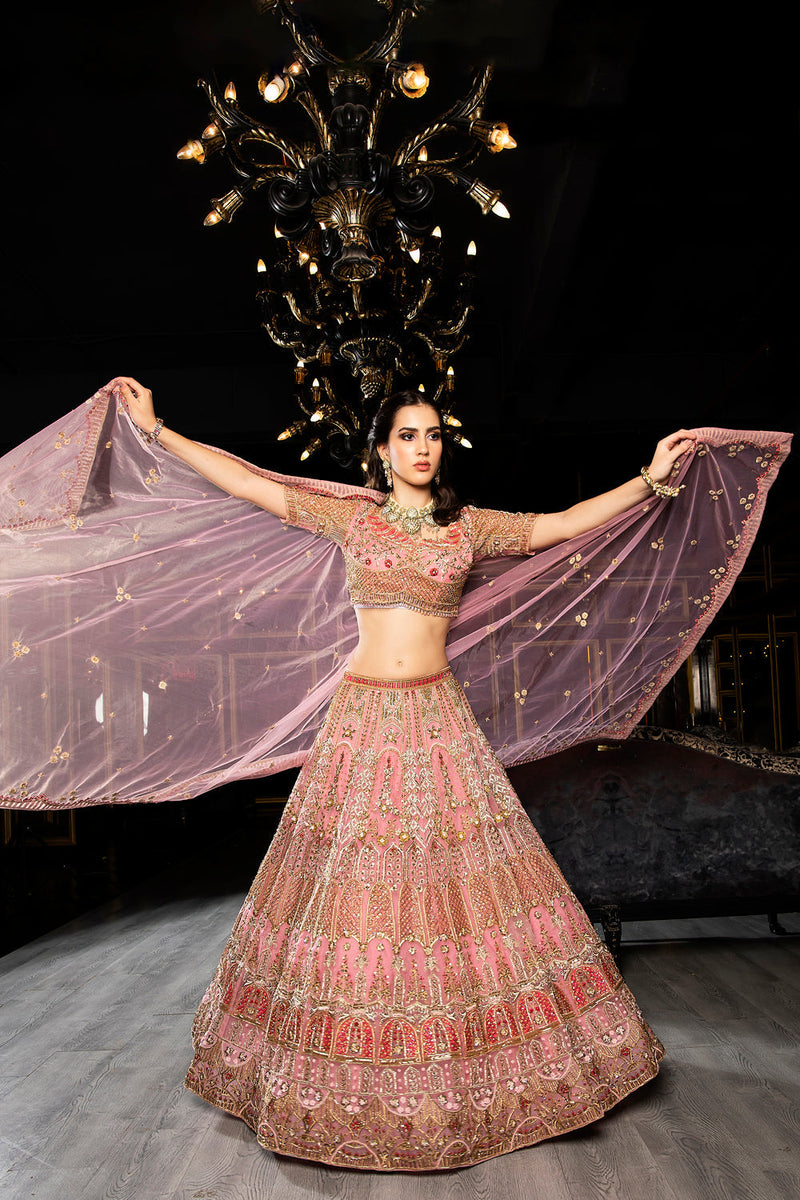 "Giselle" Pink Zardosi And Sequin Lehenga Set