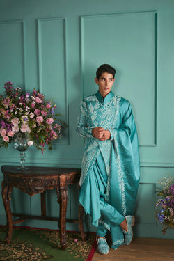 Cameo Blue Sherwani Set