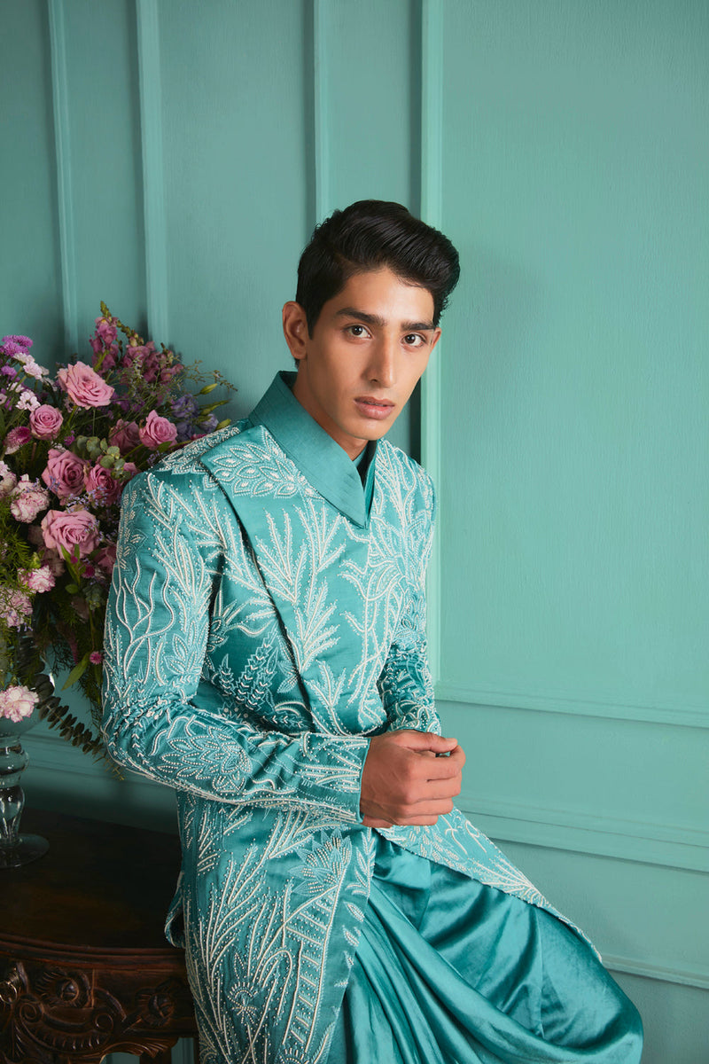 Cameo Blue Sherwani Set