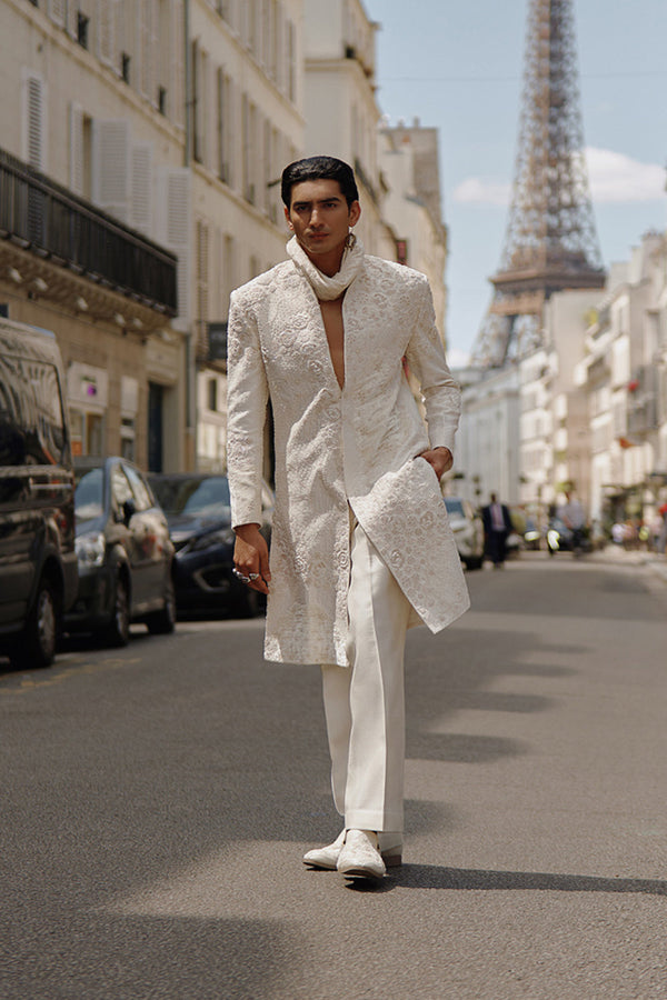 White Monotone Sherwani