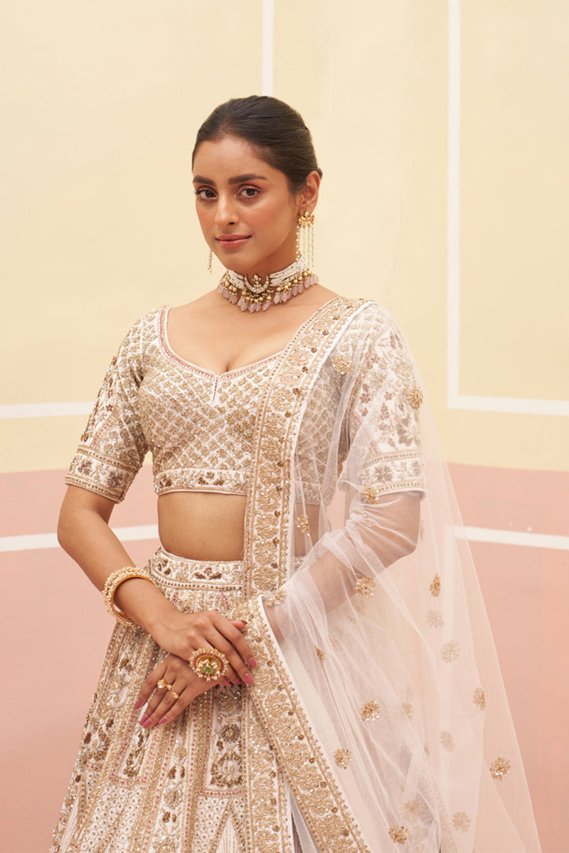 Blush Pink Raw Silk Lehenga Set