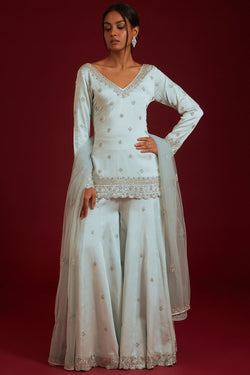 Ice Blue Sharara Set