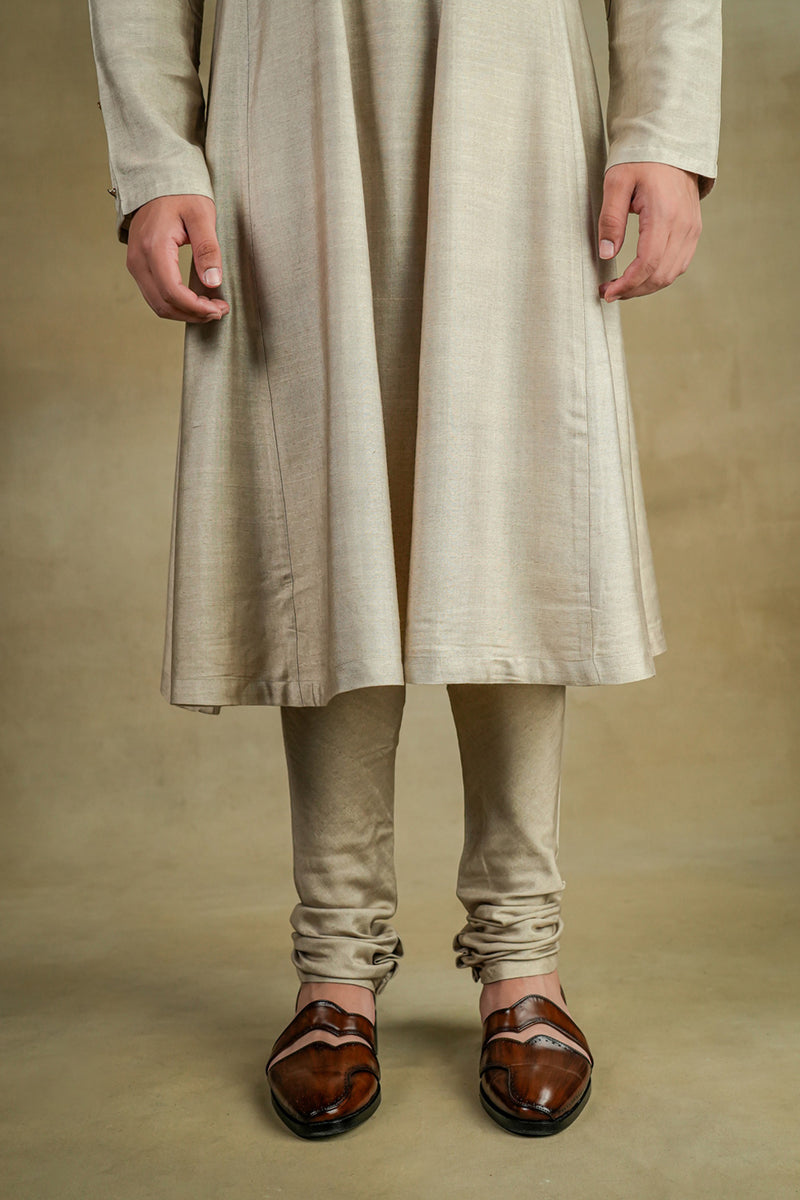 Sand Grey Anarkali Kurta Set