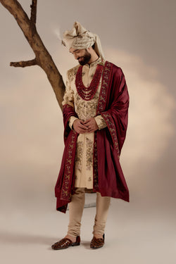 Frosted Almond Sherwani Set