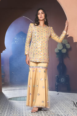 Noori- Mirror Work Jacket Garara Set