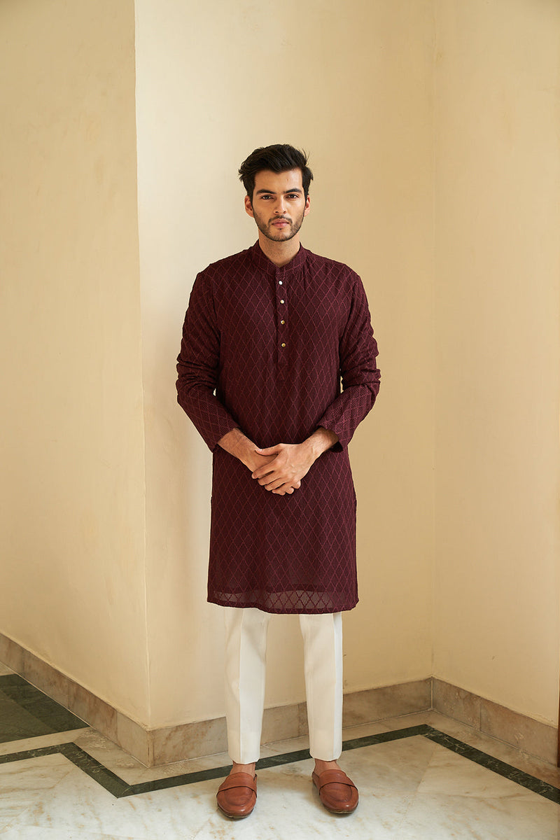 Ox Blood Kurta Set