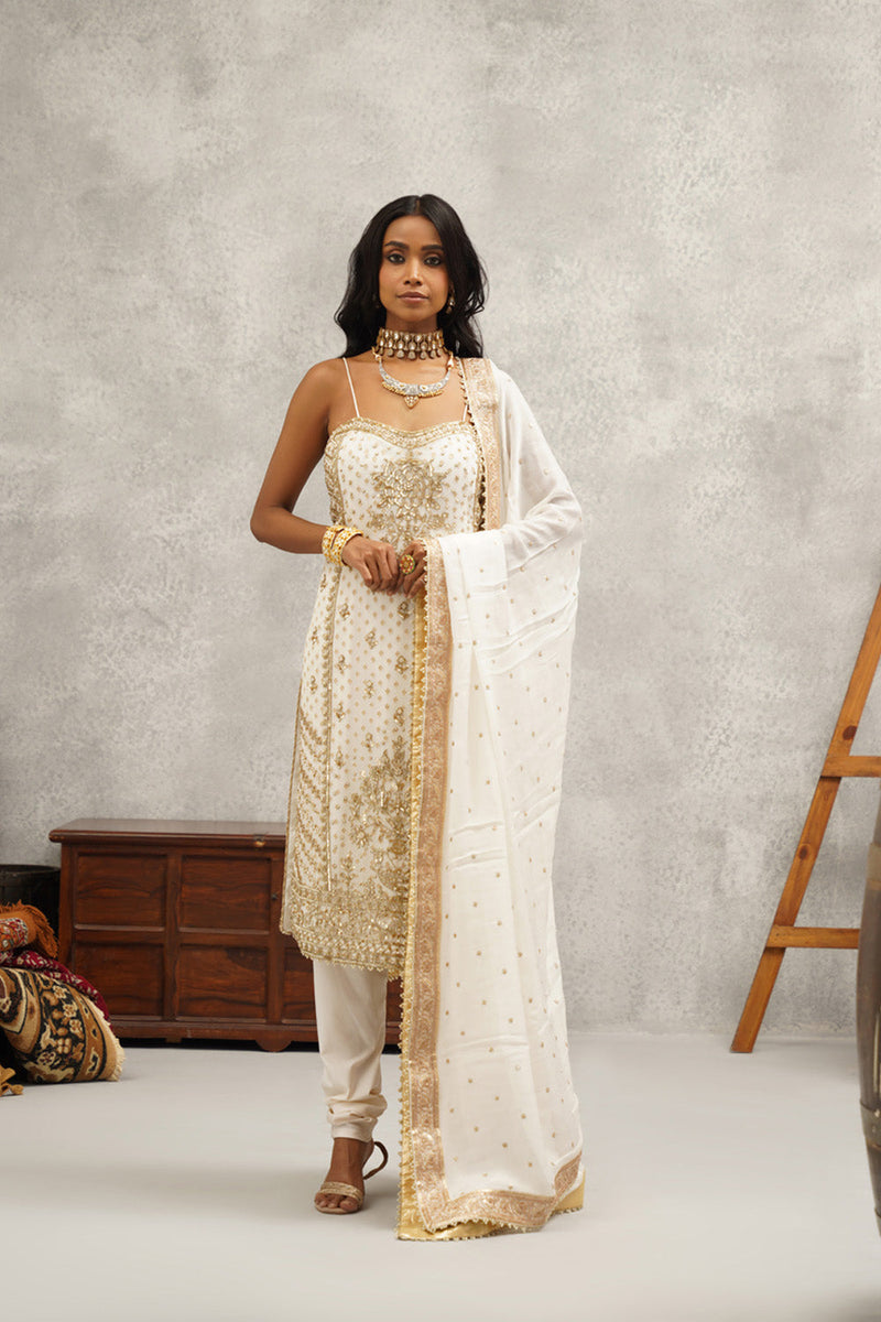 White Embroidered Suit Set