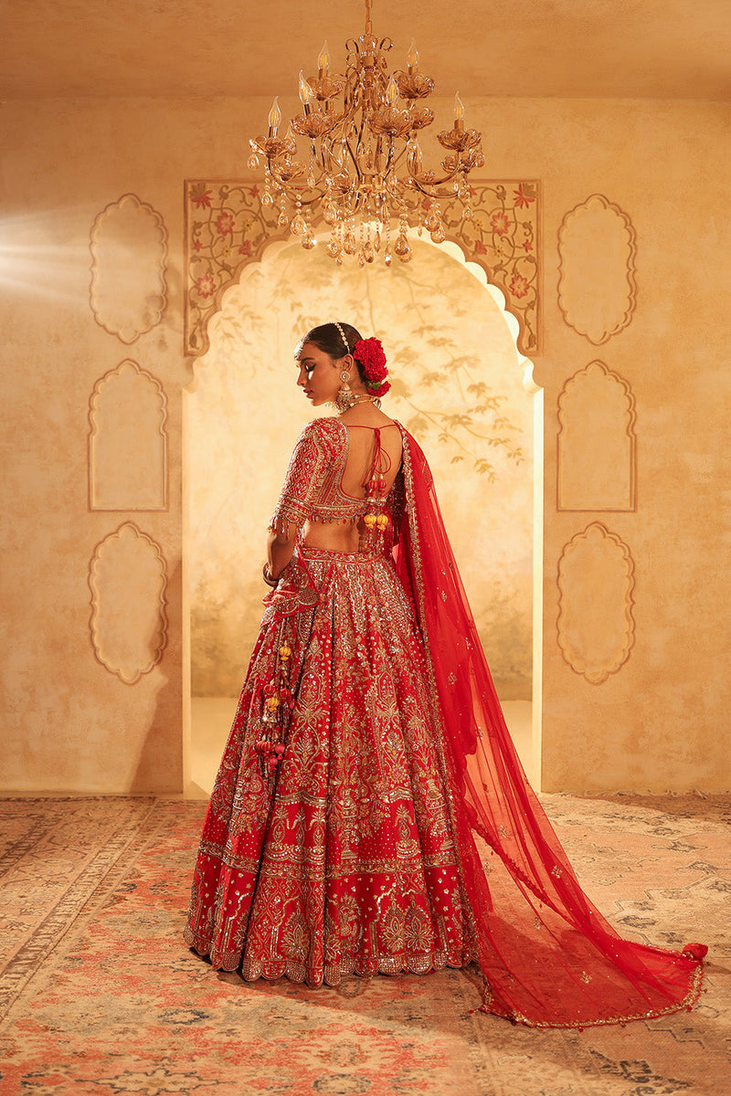 Red Embroidered Lehenga Set