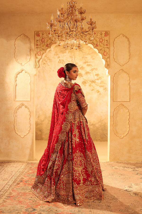 Maroon Embroidered Lehenga Set