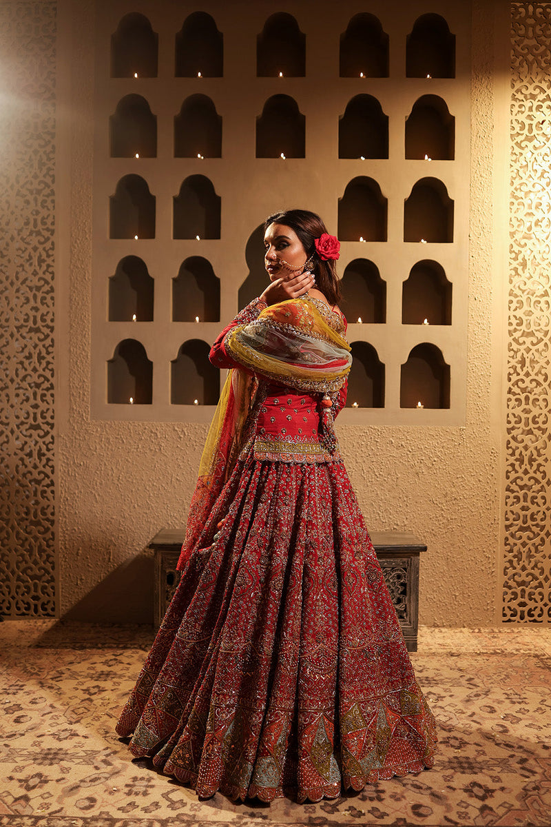 Maroon Embroidered Lehenga Set