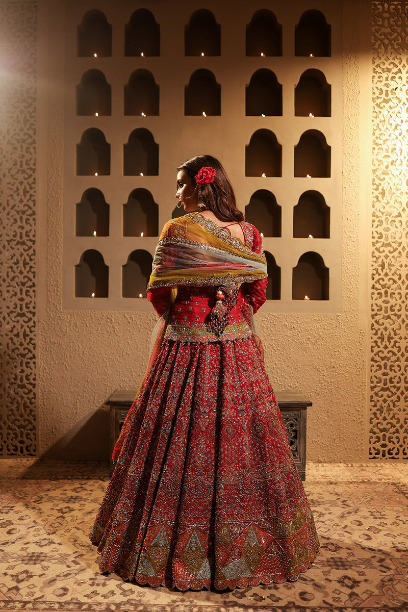 Maroon Embroidered Lehenga Set