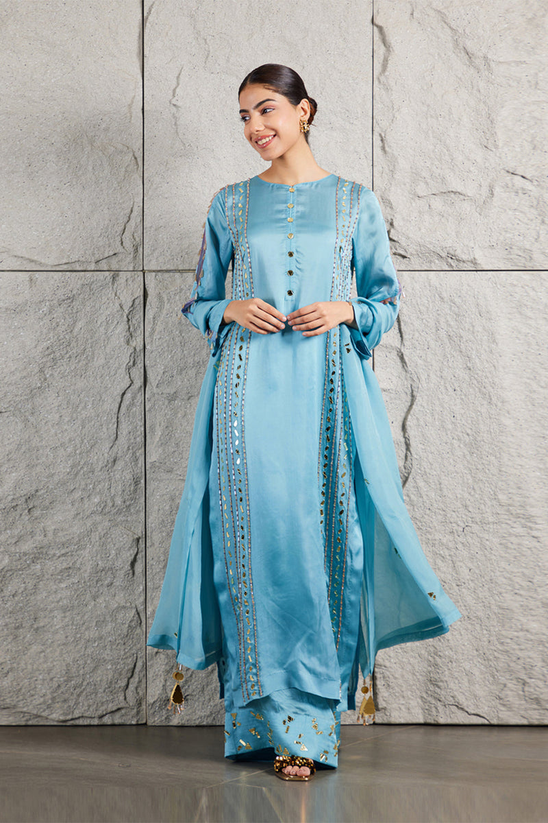 Blue Mirror Kurta Set