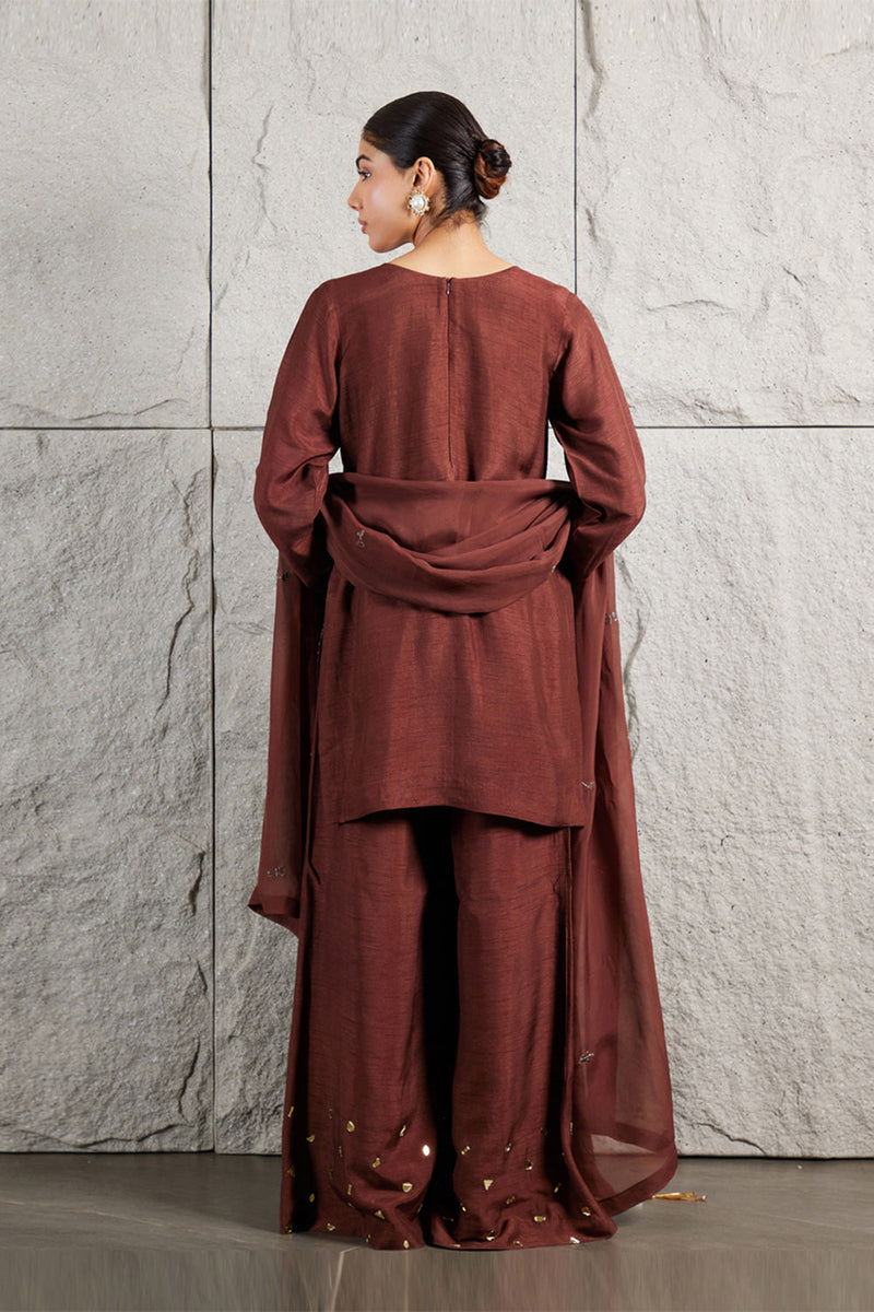 Espresso Rawsilk Kurta Set