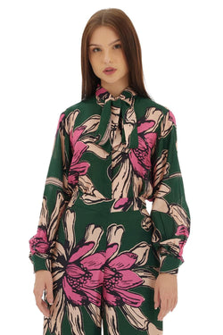 Green & Pink Floral Shirt