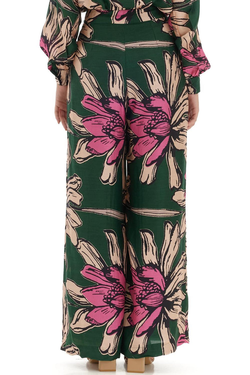 Green & Pink Floral Pants