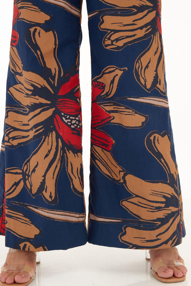 Blue & Orange Floral Pants