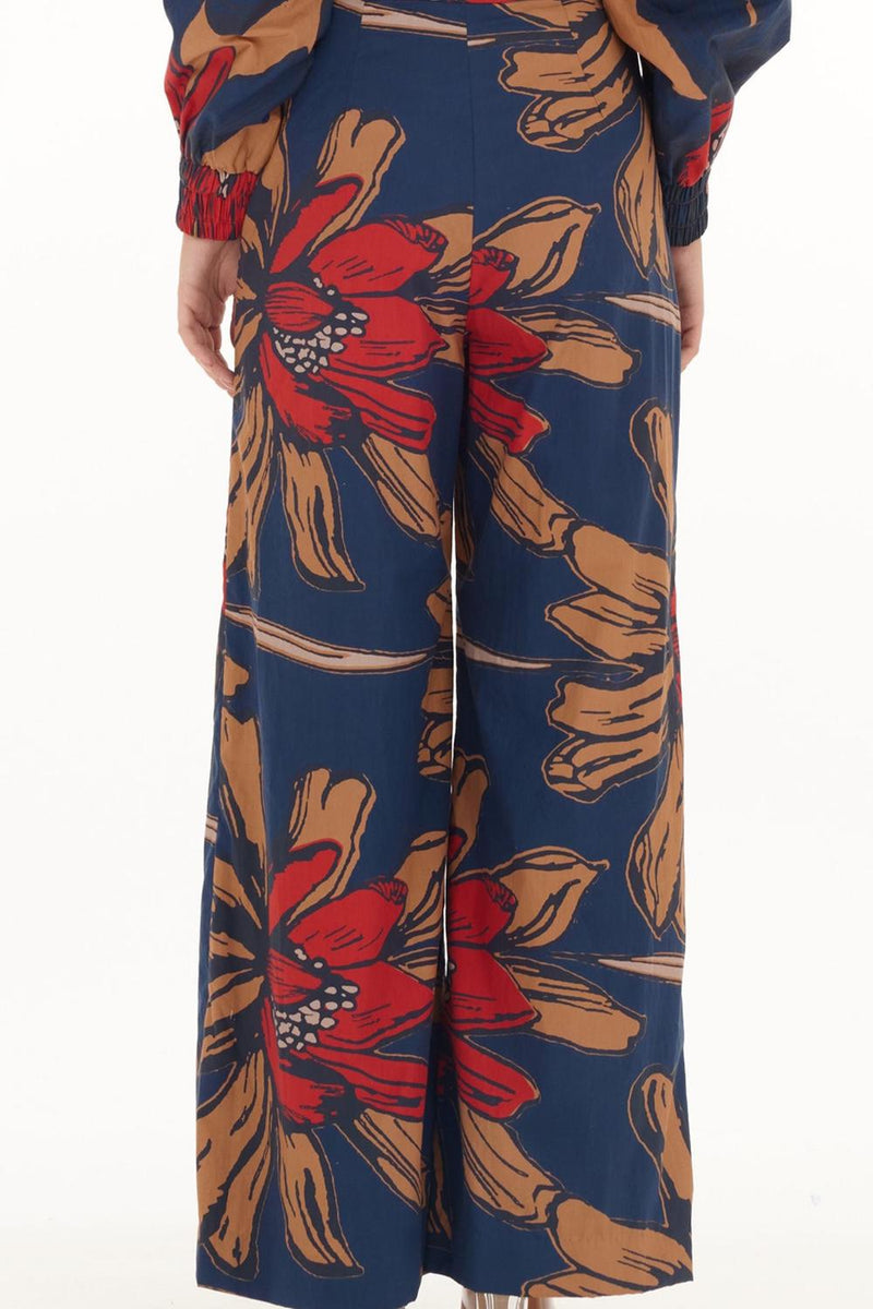 Blue & Orange Floral Pants