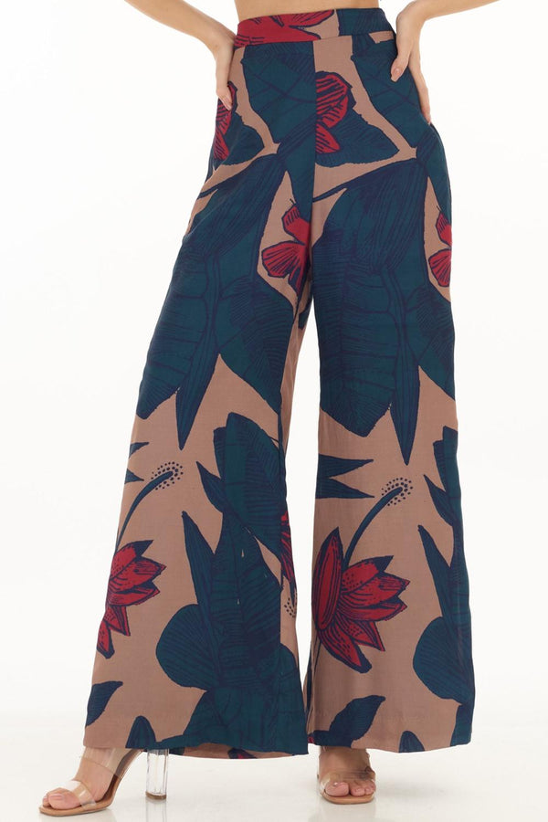 Blue, Orange & Red Floral Pants