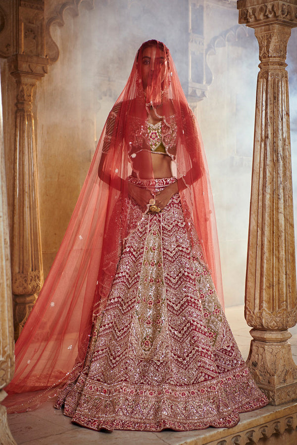 Plum Bridal Lehenga