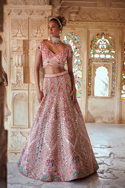 Onion Pink Bridal Lehenga