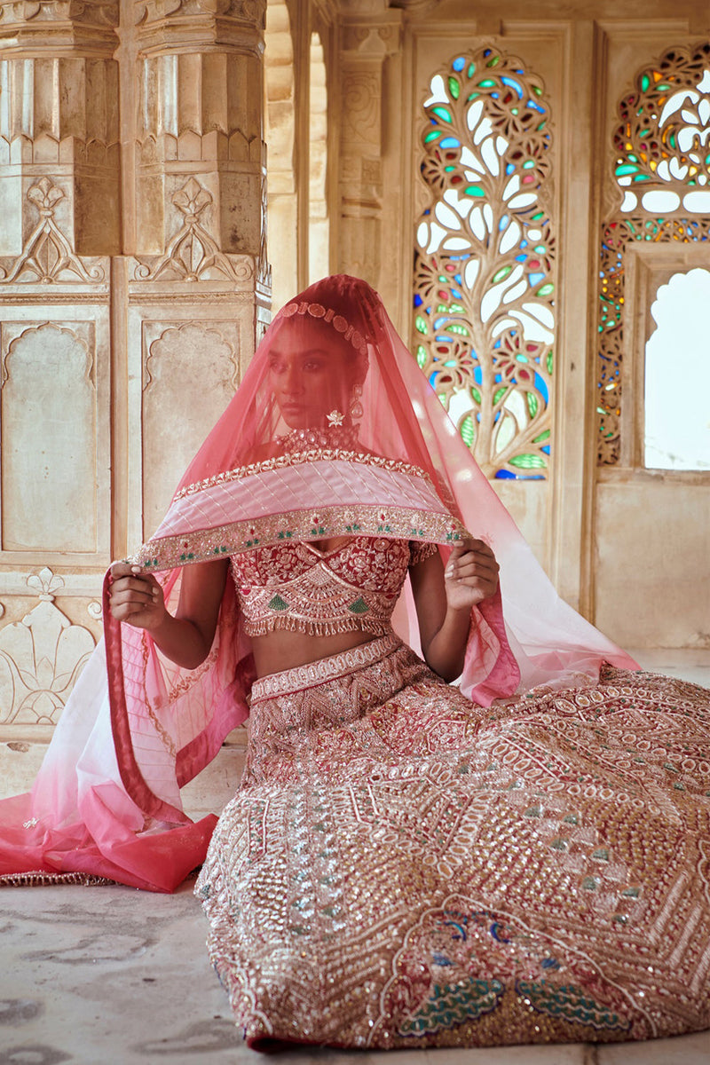 Onion Pink Bridal Lehenga