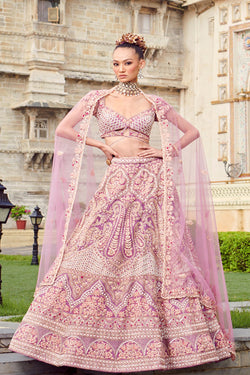 Pastel Lavender Bridal Lehenga