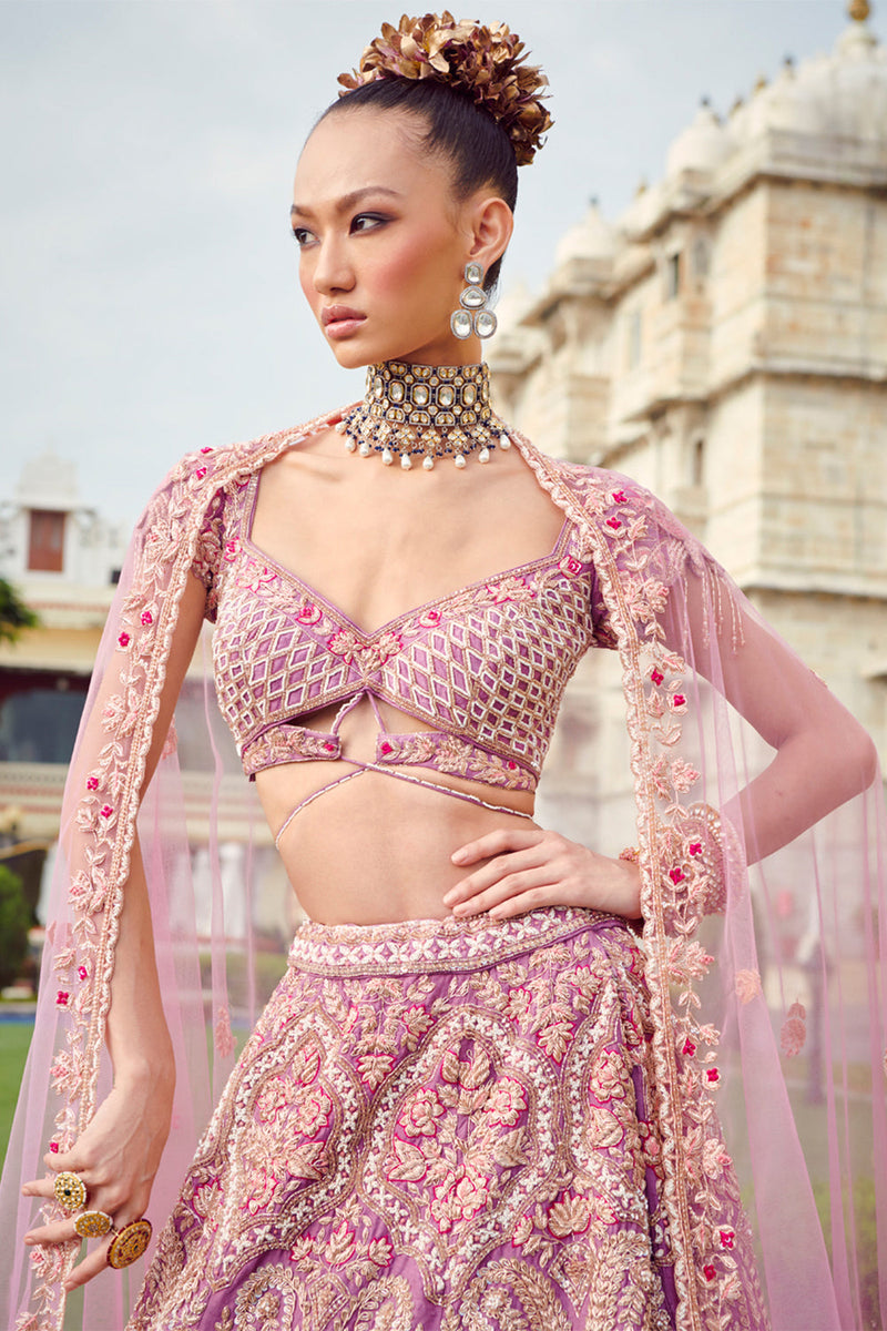 Pastel Lavender Bridal Lehenga