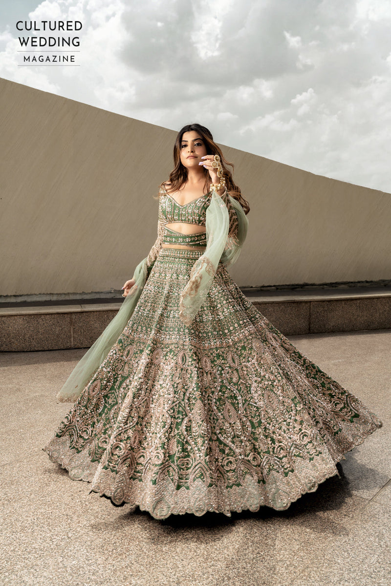 Emerald Green Bridal Lehenga