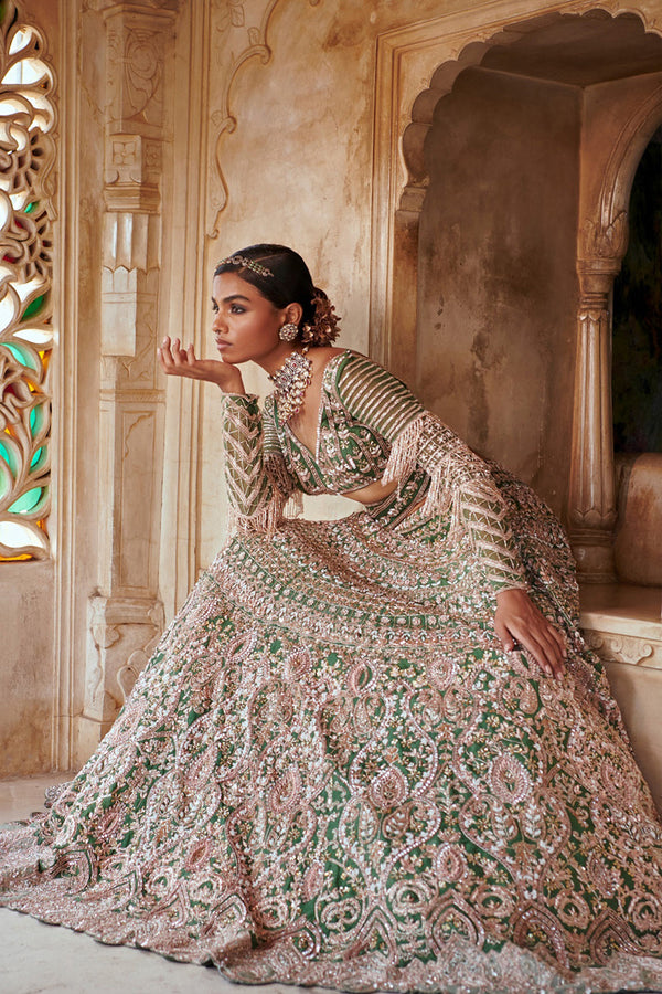 Emerald Green Bridal Lehenga