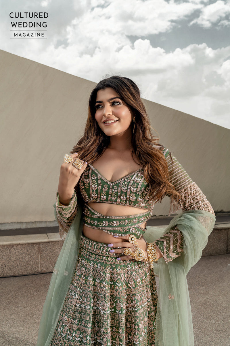 Emerald Green Bridal Lehenga