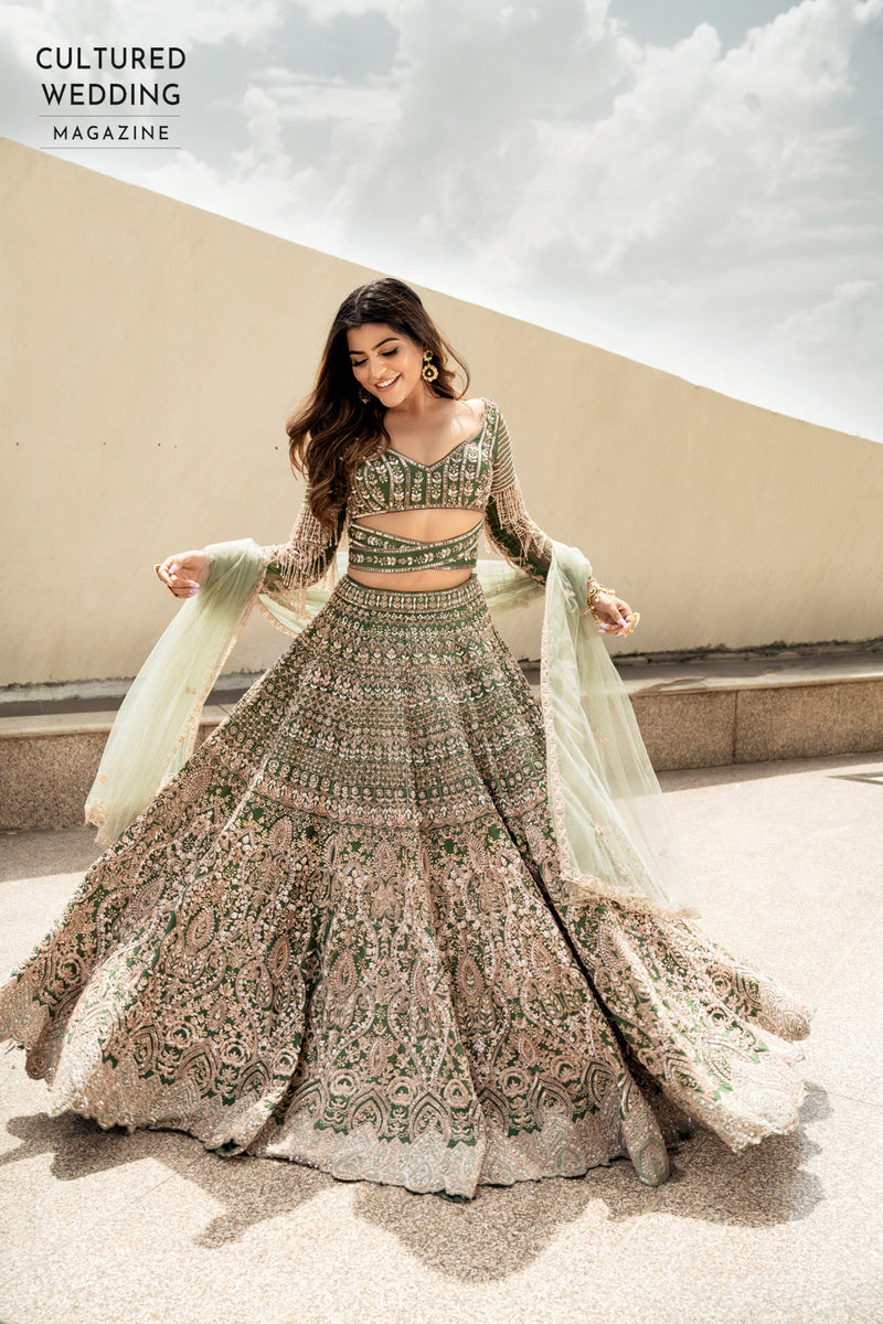 Emerald Green Bridal Lehenga