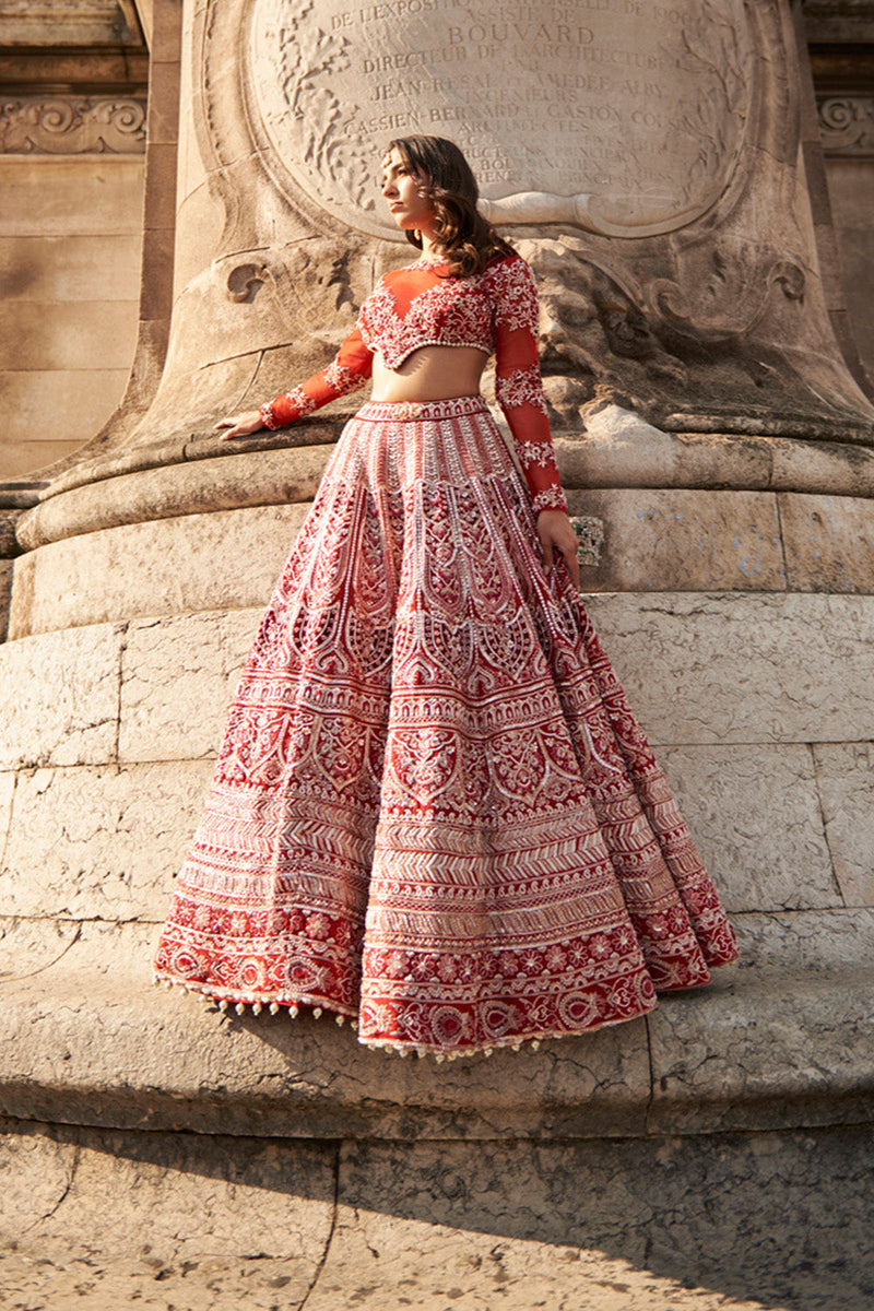 Full Sleeve- Red Lehenga Set