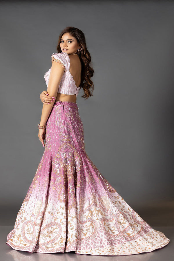 Ombre Mauve Pink Lehenga Set